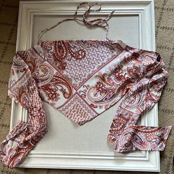 Cotton Candy LA paisley pattern scarf top NWOT XS - Picture 1 of 7